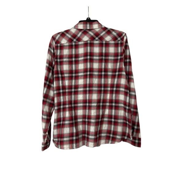 Pendleton 100% Cotton Red & Black Plaid Button Down Long Sleeve Shirt Size Large - Picture 2 of 8